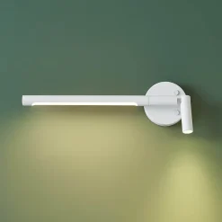 Applique murale blanche avec liseuse LED orientable - Noxea