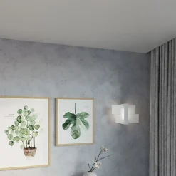 Applique Murale Bois 2 rectangles de Verre pour Ampoule E27 - SILUMEN - Blanc