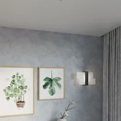 Applique Murale Bois 2 rectangles de Verre pour Ampoule E27 - SILUMEN - Moka