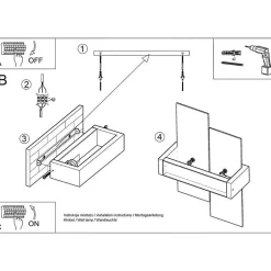 Applique Murale Bois Blanc Rectangles de Verre pour Ampoule E27 - SILAMP