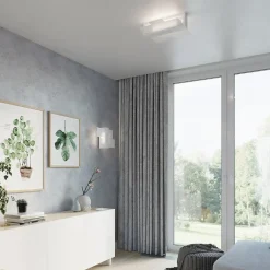 Applique Murale Bois Blanc Rectangles de Verre pour Ampoule E27 - SILAMP