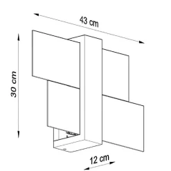 Applique Murale Bois Blanc Rectangles de Verre pour Ampoule E27 - SILAMP