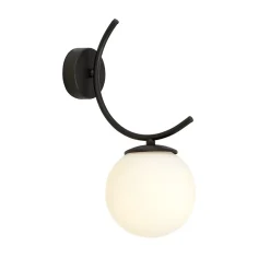 Applique murale BOSTON K1 BLACK/OPAL, Emibig Lighting, Fabriqué en EU