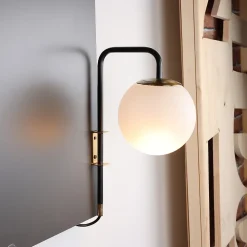 Applique murale Boule avec câble et prise CRISTINA - E27 pour la maison.