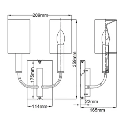 Applique murale Brianna 2 lumières - Nickel poli