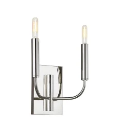 Applique murale Brianna 2 lumières - Nickel poli