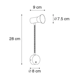 Applique murale bronze avec bras flexible - Karin Flex