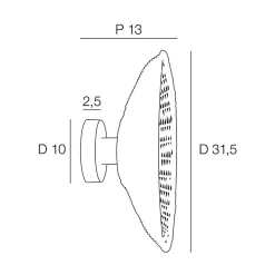 Applique murale Calanques E27 IP20 ⌀31,5cm rotin Corep