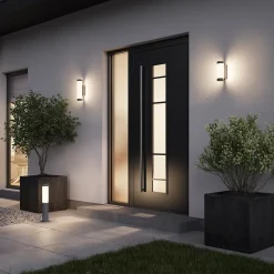 Applique murale Callisto taille S LED intégrée 800lm 13.5W IP44 GoodHome gris anthracite