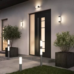 Applique murale Callisto taille S LED intégrée 800lm 13.5W IP44 GoodHome gris anthracite