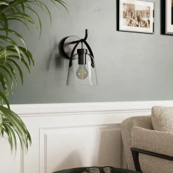 Applique murale Calume E27 15W L.16xH.27xP.19cm noir GoodHome