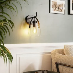 Applique murale Calume E27 15W L.16xH.27xP.19cm noir GoodHome