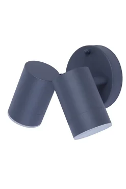 Applique murale Candiac LED intégrée 2 têtes 760lm 8.6W IP44 GoodHome gris anthracite