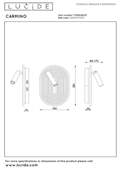 Applique murale CARMINO en bois avec LED intégré - Vert - Lucide