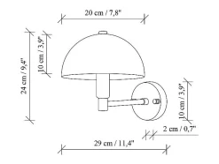 Applique murale champignon en métal effet laiton - H. 24 x D. 20 cm - ELDO
