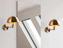 Applique murale champignon en métal effet laiton - H. 24 x D. 20 cm - ELDO