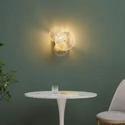 Applique murale chic métal doré brillant et verre - Emilia