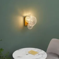 Applique murale chic métal doré brillant et verre - Emilia