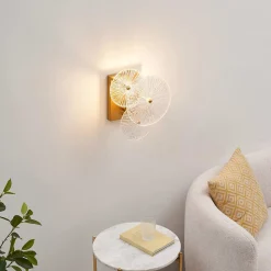 Applique murale chic métal doré brillant et verre - Emilia