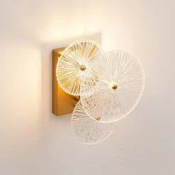 Applique murale chic métal doré brillant et verre - Emilia