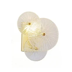 Applique murale chic métal doré brillant et verre - Emilia