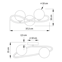 Applique murale chromée design double verre fumé - Novale
