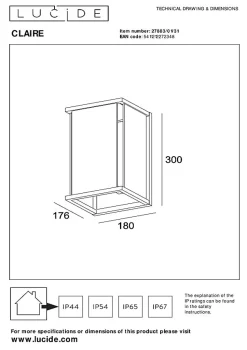 Applique murale CLAIRE en métal avec 1xE27 - Blanc - Lucide