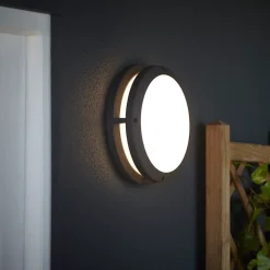 Applique murale Coffman LED intégrée 1400lm 23.5W IP44 GoodHome gris anthracite