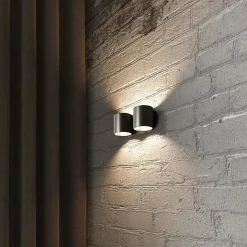 Applique Murale Cylindre 2 Spots de Lumière pour Ampoule G9 - SILUMEN - Noir