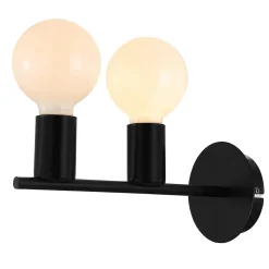 Applique murale Darrah 2 lampes E27 IP20 noir