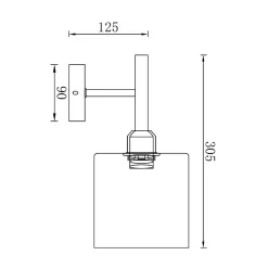 Applique murale décorative 1xE27 23W IP20 - Verre fumé