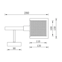 Applique murale décorative 1xE14 23W IP20 - Métal