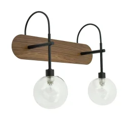 Applique murale de salle de bain Lisburn 2 lumières IP44 G9 33W noir Seynave