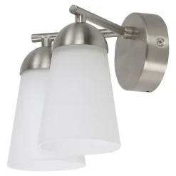 Applique murale de salle de bain Dudhon 2 lumières G9 4.2W IP44 GoodHome argent