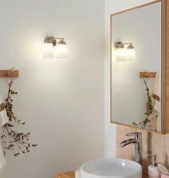 Applique murale de salle de bain Dudhon 2 lumières G9 4.2W IP44 GoodHome argent