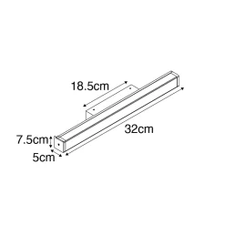 Applique murale de salle de bain en laiton 32 cm avec LED IP44 - Cascada