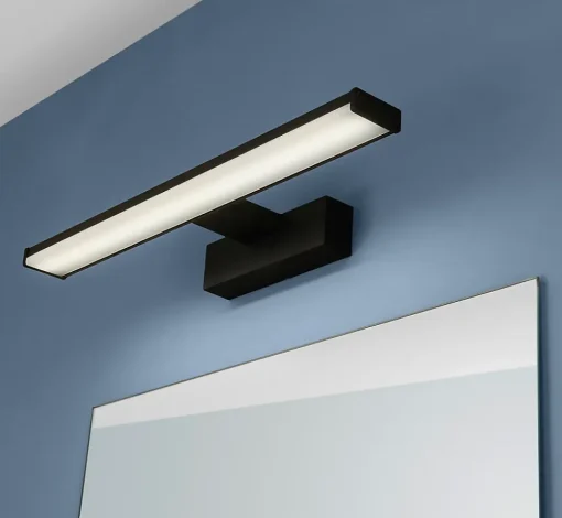 Applique murale de salle de bain Pandella LED intégrée 900lm IP44 11W blanc froid noir