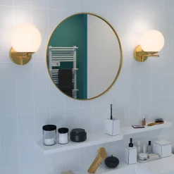 Applique murale de salle de bain Dorres E14 40W IP44 GoodHome argent