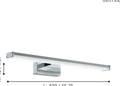 Applique murale de salle de bain Pandella LED intégrée 900lm IP44 11W blanc froid chromé