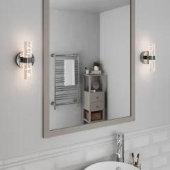 Applique murale de salle de bain Myvat LED intégrée 400lm 5.5W IP44 blanc neutre GoodHome argent