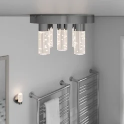 Applique murale de salle de bain Myvat LED intégrée 400lm 5.5W IP44 blanc neutre GoodHome argent