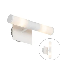 Applique murale de salle de bain moderne blanche IP44 2 lumières - Bath