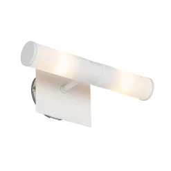 Applique murale de salle de bain moderne blanche IP44 2 lumières - Bath