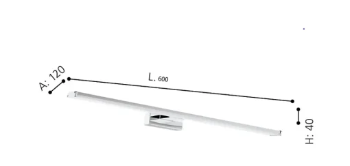 Applique murale de salle de bain Pandella LED intégrée 1350 IP44 11W blanc froid chromé