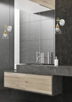 Applique murale de salle de bain H. 20 x P. 16 x L. 10,5 cm Bedglass IP44 G9 33W blanc Seynave