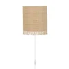 Applique murale demi-lune avec cordon en raphia frangé coloris naturel Ibiza E14 60W IP20 L.20 x H.23 x P.10cm Corep
