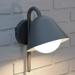 Applique murale Denar LED intégrée 700lm 12W IP44 GoodHome gris anthracite