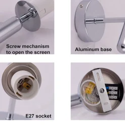 Applique Murale Design Boule en Cristal Opalin et Support Argenté Douille E27 Idéal pour Chambre Salon et Couloir