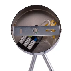 Applique murale design Goutte avec sphère en verre opalin et rosace métallique argentée E27.