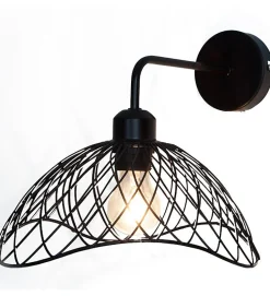 Applique murale design Kim métal noir compatible LED